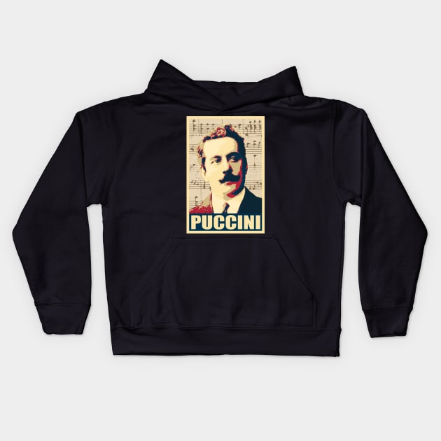 Giacomo Puccini Kids Hoodie by Nerd_art